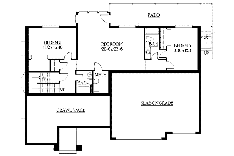 Home Plan - Floor Plan - Lower Floor for Country House Plan #132-416 - 5 bed, 4.5 bath