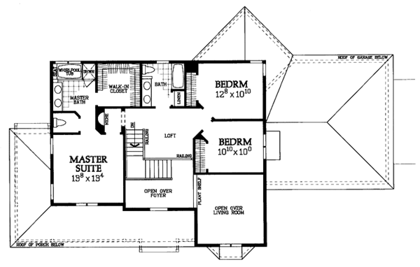 Dream House Plan - Country Floor Plan - Upper Floor Plan #72-1101