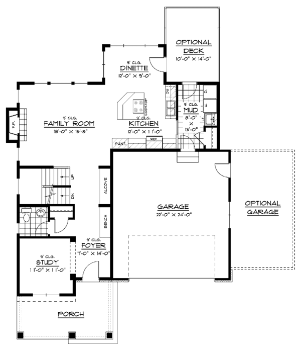 Architectural House Design - European Floor Plan - Main Floor Plan #51-607