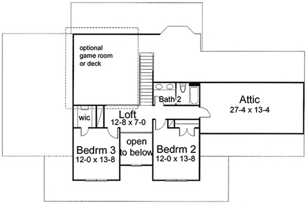 House Plan Design - Country Floor Plan - Upper Floor Plan #120-234