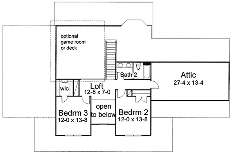House Plan Design - Floor Plan - Upper Floor for Country House Plan #120-234 - 3 bed, 2.5 bath