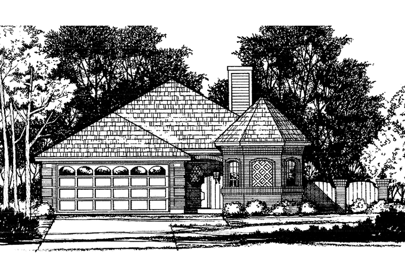 Home Plan - Exterior - Front Elevation 3 for Ranch House Plan #40-454 - 3 bed, 2 bath