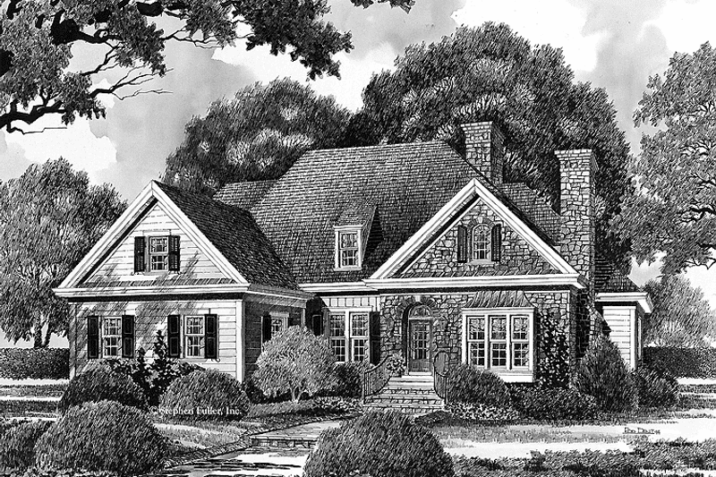 Home Plan - Exterior - Front Elevation 3 for Country House Plan #429-332 - 3 bed, 2 bath