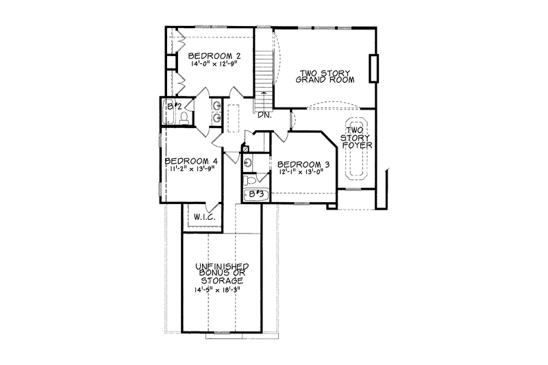 Home Plan - Floor Plan - Upper Floor for Country House Plan #54-232 - 4 bed, 3.5 bath