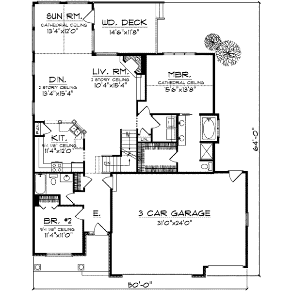Home Plan - Traditional Floor Plan - Main Floor Plan #70-686