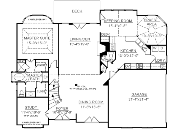 Architectural House Design - European Floor Plan - Main Floor Plan #119-286