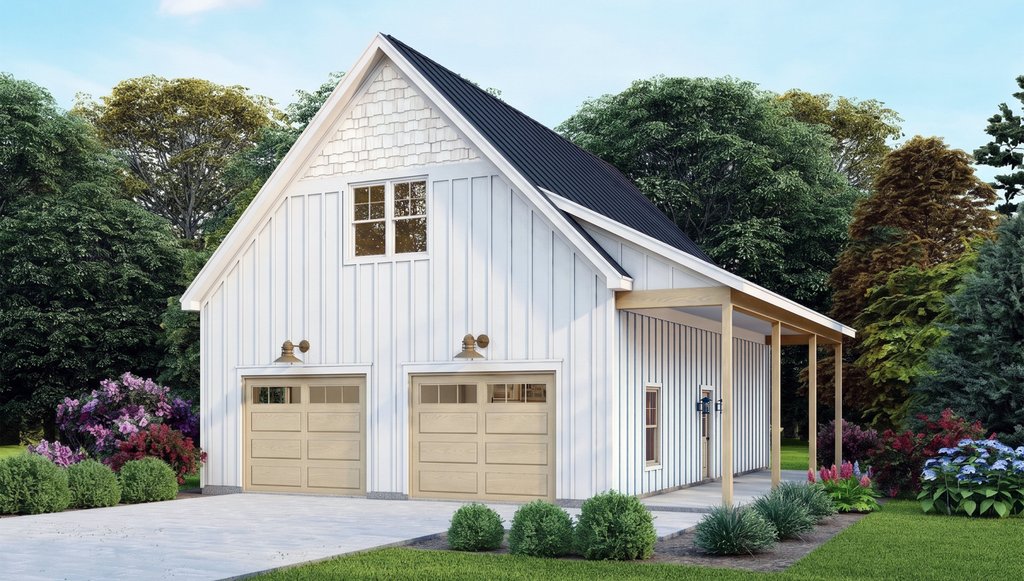 Exterior - Front Elevation 2 for Southern House Plan #932-1422, 0 bath
