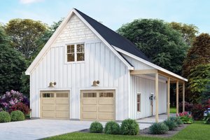 Exterior - Front Elevation for Southern House Plan #932-1422, 0 bath