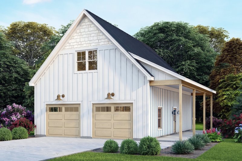 Exterior - Front Elevation 2 for Southern House Plan #932-1422, 0 bath