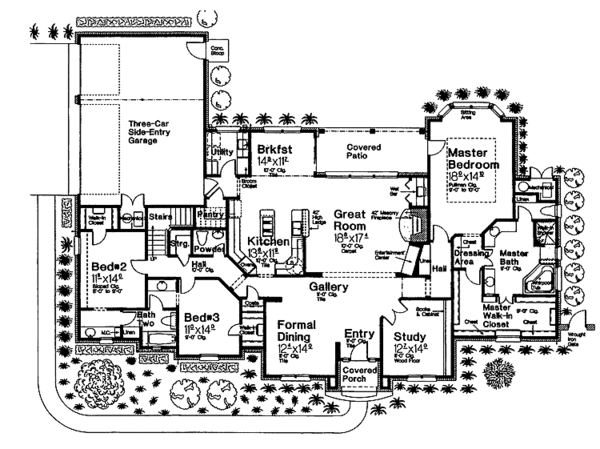 Architectural House Design - Traditional Floor Plan - Main Floor Plan #310-1233