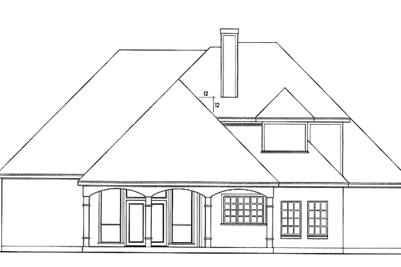 Home Plan - Exterior - Rear Elevation for Traditional House Plan #40-491 - 3 bed, 2.5 bath