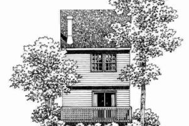 Dream House Plan - Exterior - Rear Elevation for Traditional House Plan #72-337 - 2 bed, 1.5 bath