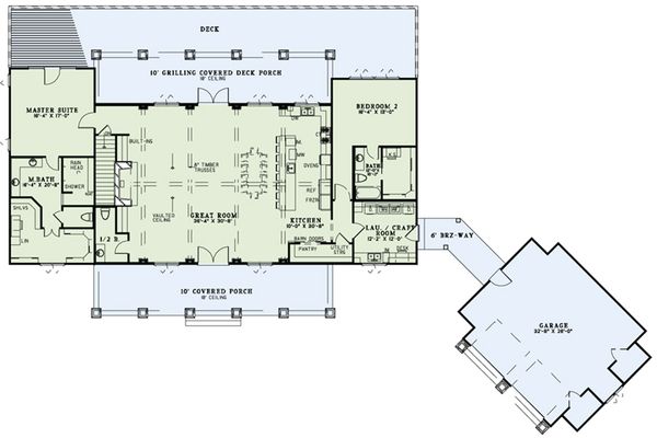 Architectural House Design - European Floor Plan - Main Floor Plan #17-2545