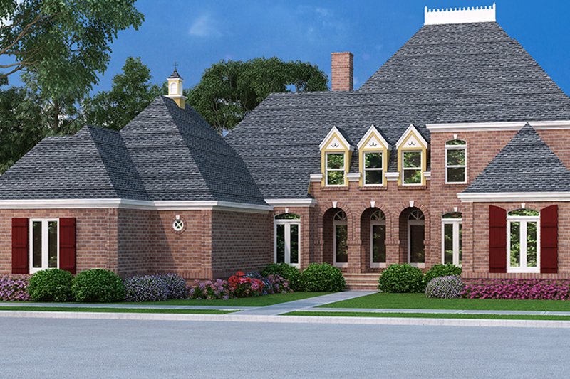 Home Plan - Exterior - Front Elevation 1 for Country House Plan #45-458 - 4 bed, 4.5 bath