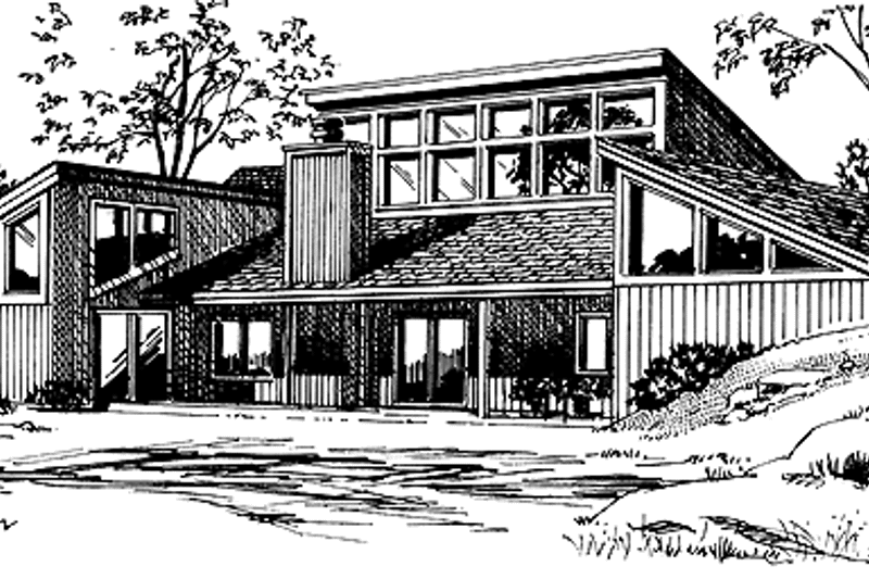 Home Plan - Exterior - Rear Elevation for Contemporary House Plan #320-820 - 2 bed, 2 bath