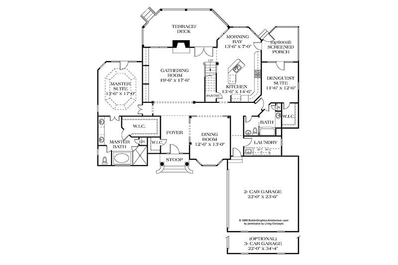 Architectural House Design - Floor Plan - Main Floor for Classical House Plan #453-417 - 5 bed, 4 bath