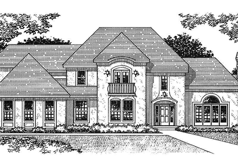 Dream House Plan - Exterior - Front Elevation 3 for European House Plan #51-929 - 4 bed, 2.5 bath