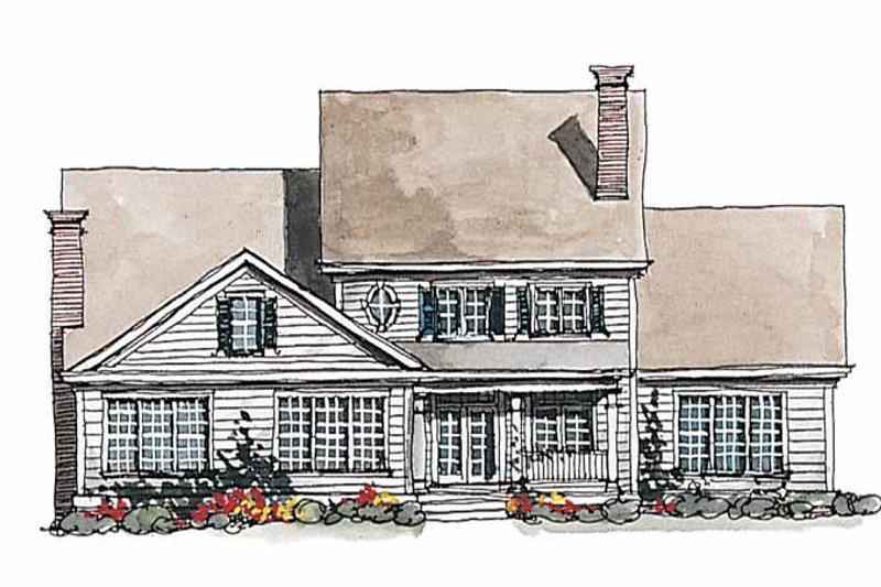 Home Plan - Exterior - Rear Elevation for Colonial House Plan #429-178 - 4 bed, 3.5 bath
