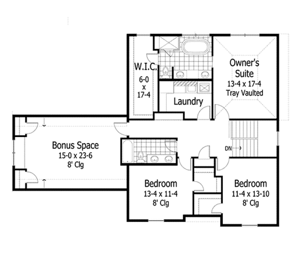 Home Plan - Traditional Floor Plan - Upper Floor Plan #51-1105