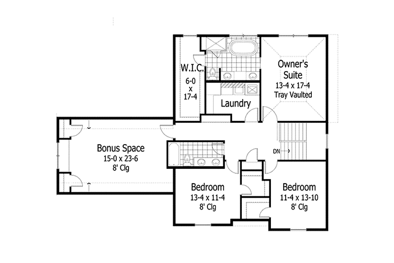 Home Plan - Floor Plan - Upper Floor for Traditional House Plan #51-1105 - 3 bed, 2.5 bath