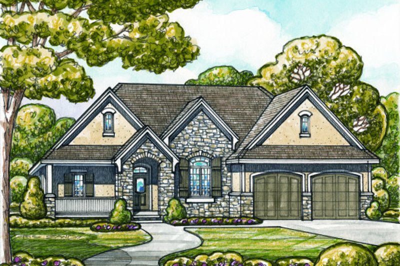 Dream House Plan - European Exterior - Front Elevation Plan #20-2132