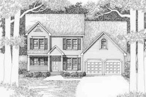 Southern Exterior - Front Elevation Plan #129-148