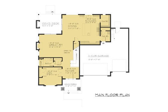Floor Plan - Main Floor for Traditional House Plan #1066-52 - 4 bed, 4 bath