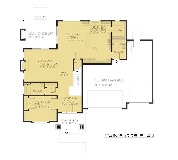 Architectural House Design - Traditional Floor Plan - Main Floor Plan #1066-52