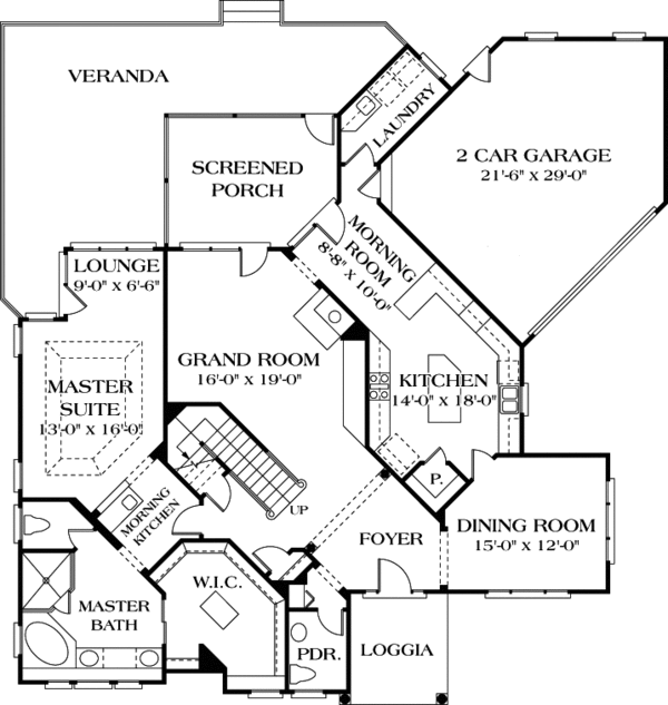 Traditional Floor Plan - Main Floor Plan #453-91