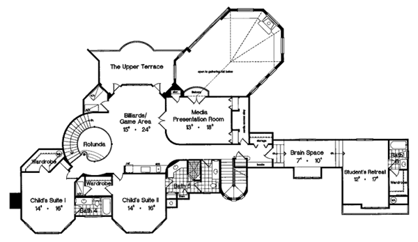 Architectural House Design - European Floor Plan - Upper Floor Plan #417-563