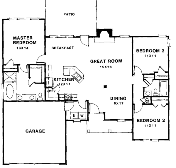 House Plan Design - Country Floor Plan - Main Floor Plan #129-170