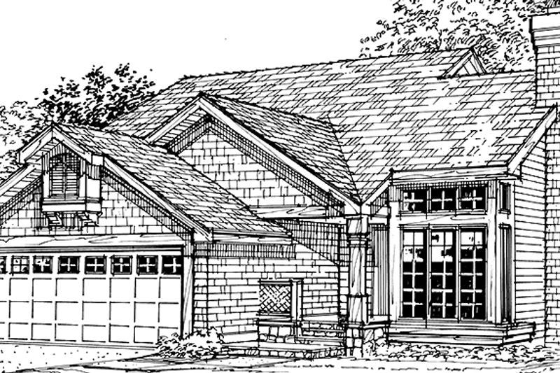 Dream House Plan - Prairie Exterior - Front Elevation Plan #320-1113