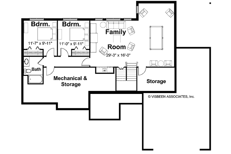House Design - Floor Plan - Lower Floor for Craftsman House Plan #928-146 - 5 bed, 3.5 bath