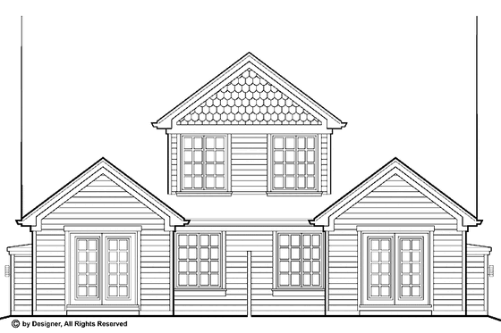 Exterior - Rear Elevation for Bungalow House Plan #48-755 - 2 bed, 1.5 bath