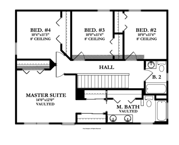 Architectural House Design - Craftsman Floor Plan - Upper Floor Plan #1058-20