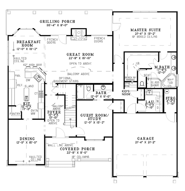 Home Plan - Traditional Floor Plan - Main Floor Plan #17-2698