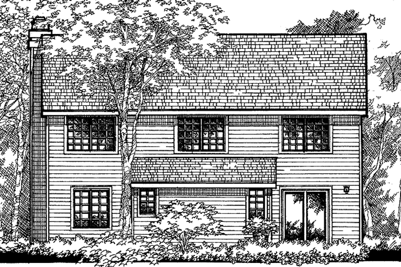 Dream House Plan - Exterior - Rear Elevation for Contemporary House Plan #320-851 - 2 bed, 2.5 bath
