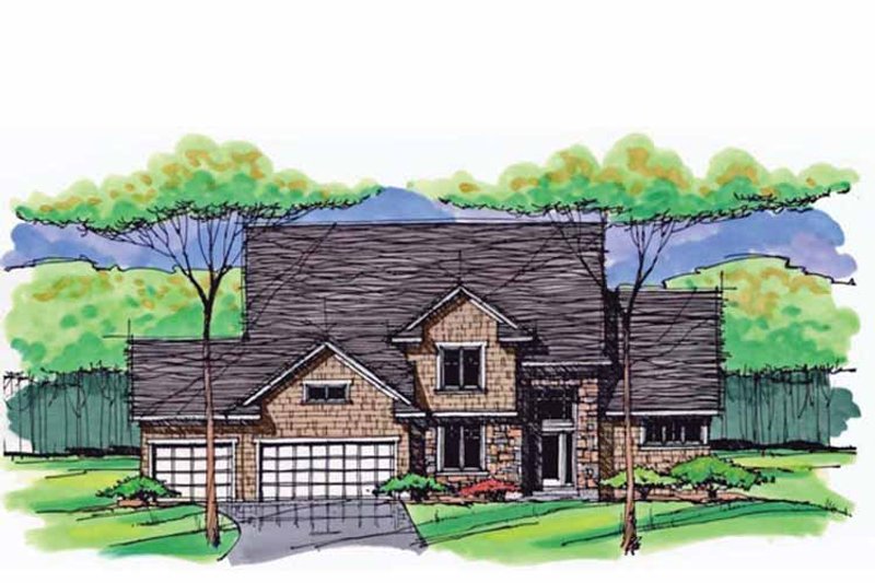 Home Plan - Colonial Exterior - Front Elevation Plan #51-1036