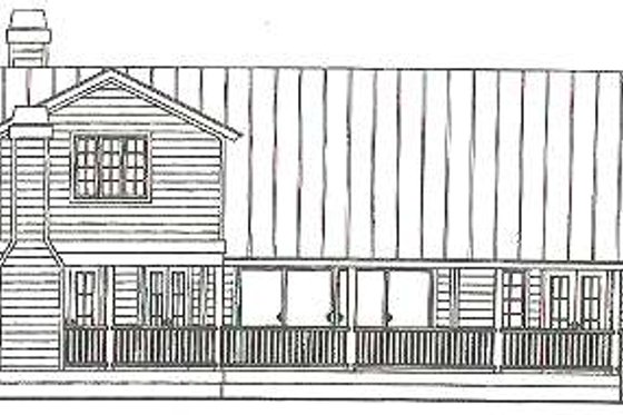 Exterior - Rear Elevation for Log House Plan #115-157 - 3 bed, 2 bath