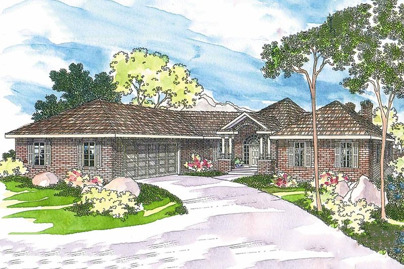 Home Plan - Ranch style home, elevation