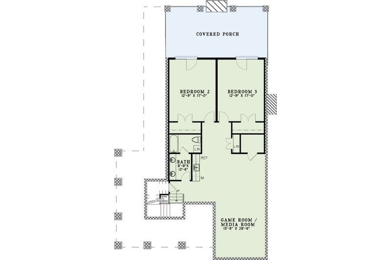 House Blueprint - Floor Plan - Lower Floor for Country House Plan #17-3471 - 3 bed, 2.5 bath