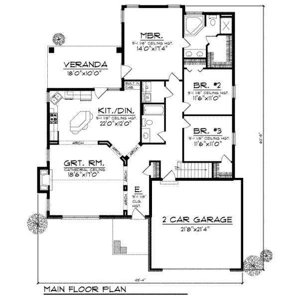 House Plan Design - Traditional Floor Plan - Main Floor Plan #70-183