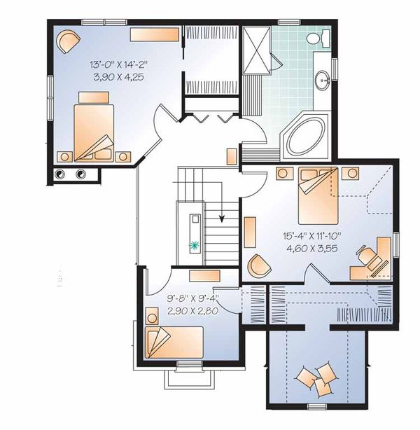 House Plan Design - European Floor Plan - Upper Floor Plan #23-2539