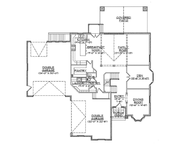 Home Plan - Tudor Floor Plan - Main Floor Plan #945-77