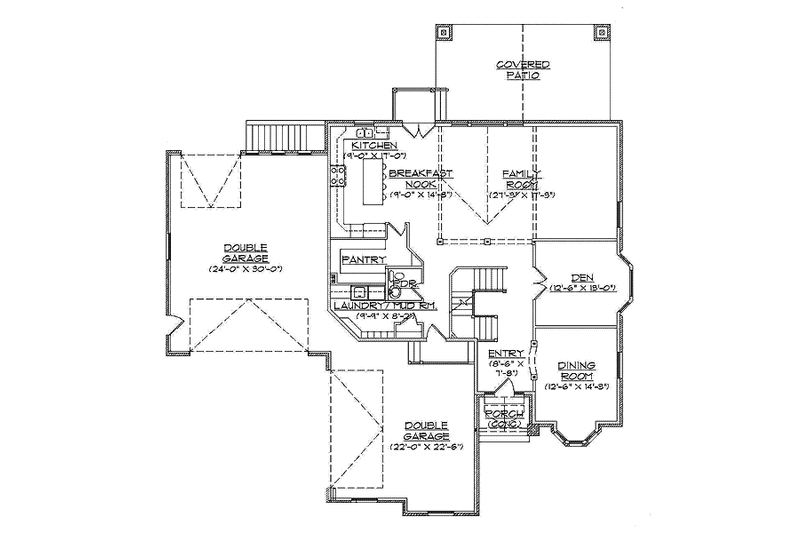 Home Plan - Floor Plan - Main Floor for Tudor House Plan #945-77 - 4 bed, 3.5 bath