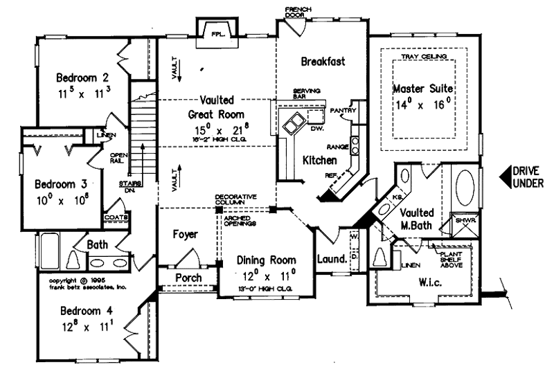 House Blueprint - Floor Plan - Main Floor for Country House Plan #927-224 - 4 bed, 2 bath