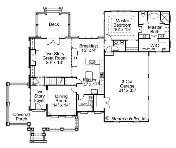 Architectural House Design - Colonial Floor Plan - Main Floor Plan #429-408