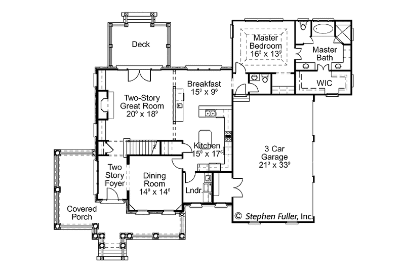Home Plan - Floor Plan - Main Floor for Colonial House Plan #429-408 - 4 bed, 3.5 bath