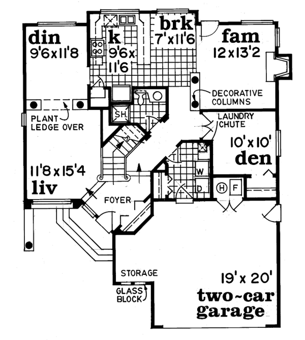 House Plan Design - Adobe / Southwestern Floor Plan - Main Floor Plan #47-769