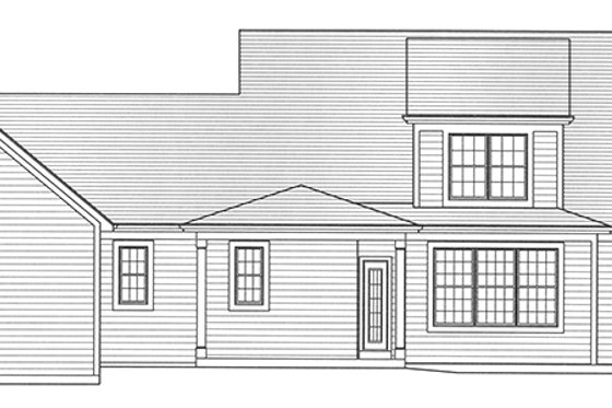Exterior - Rear Elevation for Colonial House Plan #46-864 - 4 bed, 2.5 bath
